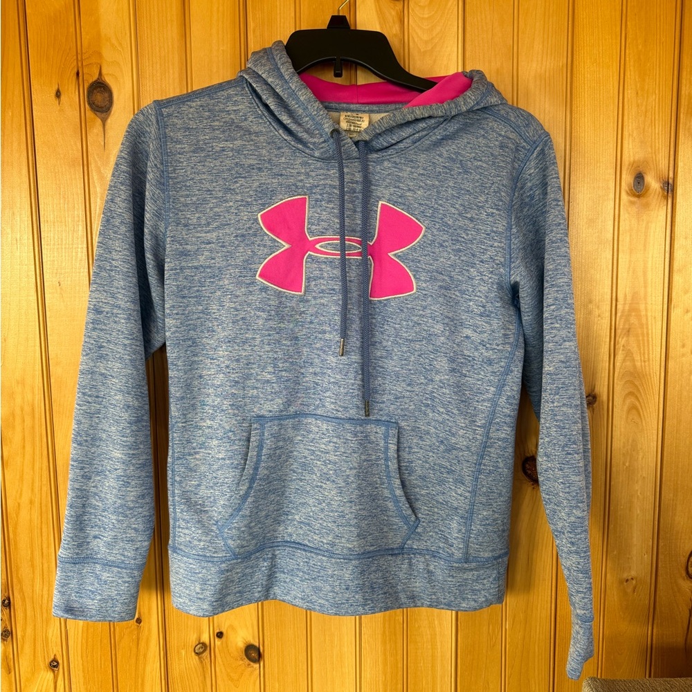 Under Armour Heathered Blue Hoodie with Pink Lining